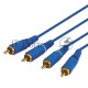 Шнур 4 RCA - 4 RCA, длина 2 метра, синий (GOLD) REXANT