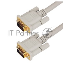 Шнур VGA - VGA с ферритами, длина  1,8 метра, серый (GOLD) REXANT