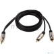 Шнур Стерео 3,5 мм - 2 RCA, длина 1,5 метра (GOLD-металл) REXANT
