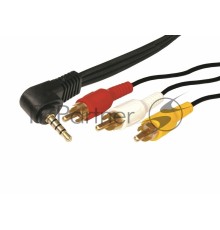 Шнур Стерео 3,5 мм 4C - 3 RCA, длина 1,5 мeтра (GOLD) REXANT