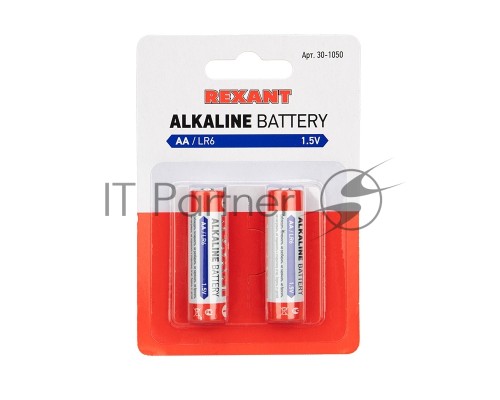 Алкалиновая батарейка AA/LR6 1,5 V REXANT