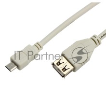 Кабель USB (шт. micro USB - гн. USB A) 0.2 метра, серый REXANT