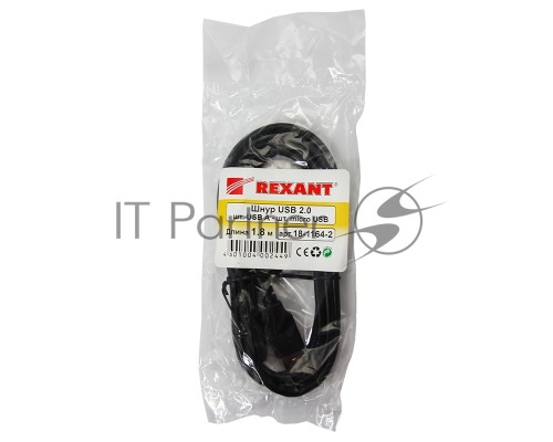 Кабель USB (шт. micro USB - шт. USB A) 1.8 метра, черный REXANT