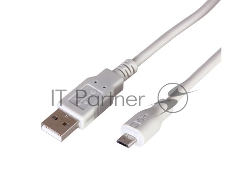 Кабель USB (шт. micro USB - шт. USB A) 3 метра, серый REXANT