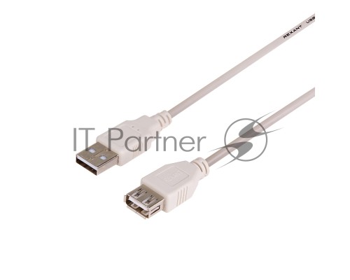 Кабель USB (шт. USB A - гн. USB A) 5 метров, серый REXANT