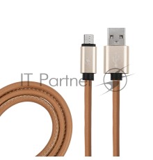 Кабель micro USB, коричневый эко-кожа, 1 метр REXANT