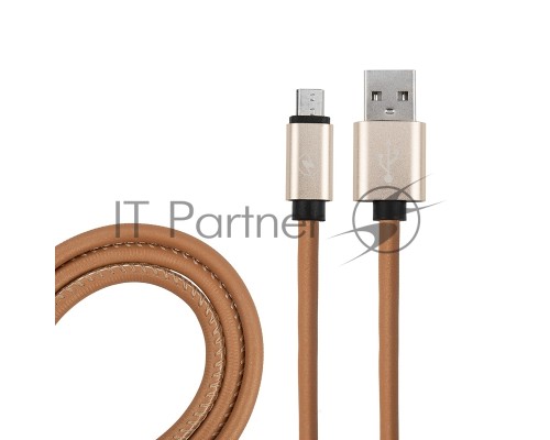 Кабель micro USB, коричневый эко-кожа, 1 метр REXANT