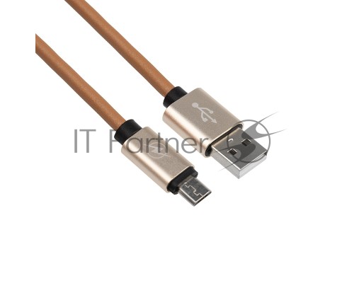 Кабель micro USB, коричневый эко-кожа, 1 метр REXANT