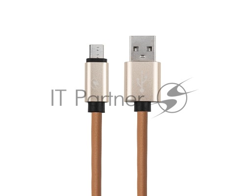 Кабель micro USB, коричневый эко-кожа, 1 метр REXANT