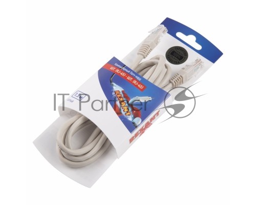 Rexant Пaтч-корд U/UTP, категория 5e, RJ45-RJ45, неэкранированный, PVC серый, 1,5м