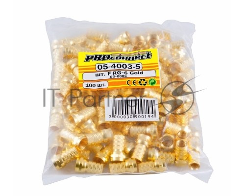 F-разъем RG-6, Gold PROconnect F-разъем RG-6, Gold PROconnect