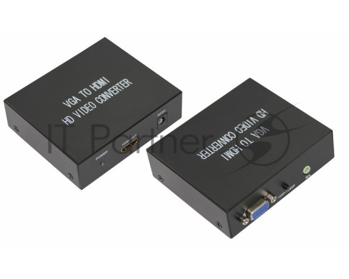Конвертер VGA + Стерео 3,5 мм на HDMI, металл  REXANT