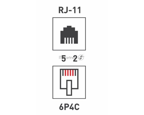 Rexant Телефонный тройник RJ-14(6P4C) (штекер - 3 гнезда)