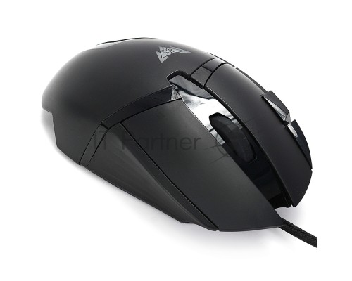Мышь проводная Crown CMGM-901 черный, 4800 dpi, USB, кнопки - 8