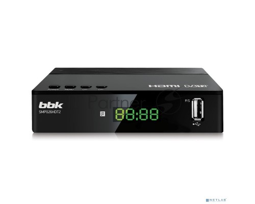 Ресивер DVB-T2 BBK SMP026HDT2 черный