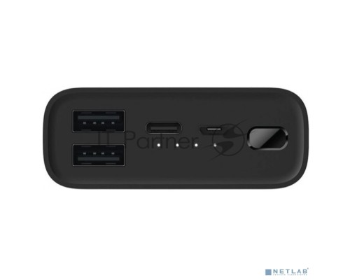Мобильный аккумулятор Xiaomi Mi Power Bank 3 Ultra Compact Li-Pol 10000mAh 3A+2.5A черный 2xUSB материал пластик