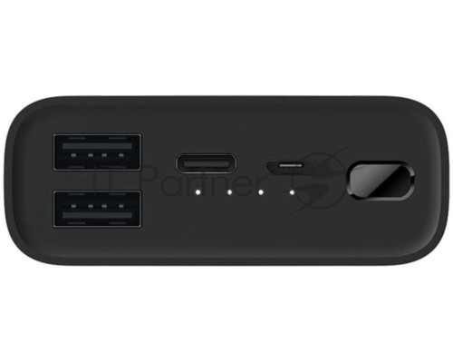 Мобильный аккумулятор Xiaomi Mi Power Bank 3 Ultra Compact Li-Pol 10000mAh 3A+2.5A черный 2xUSB материал пластик