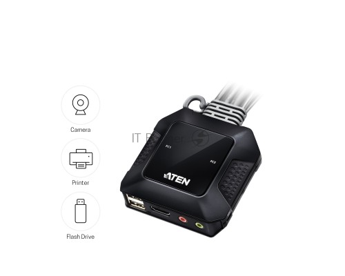 Переключатель ATEN 2-Port USB 4K HDMI Cable KVM Switch