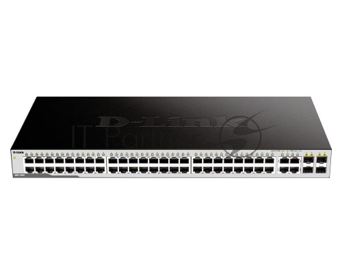 Коммутатор D-Link DGS-1052/A2A, L2 Unmanaged Switch with 48 10/100/1000Base-T and 4 100/1000Base-T/SFP combo-ports. 16K Mac address, 802.3x Flow Control, Auto MDI/MDI-X, 802.1p QoS, D-Link Green technology, Me