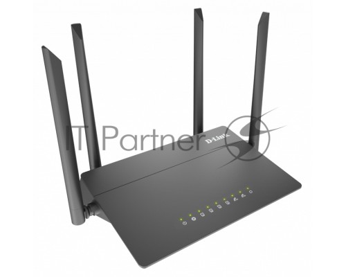 Роутер D-Link DIR-822/RU/E1A, Wireless AC1200 Dual-Band Router with 1 10/100Base-TX WAN port and 4 10/100Base-TX LAN ports.802.11b/g/n compatible, 802.11AC up to 866Mbps,1 10/100Base-TX WAN port, 4 10/100B