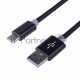Шнур USB 3.1 type C (male)-USB 2.0 (male) в тканевой оплетке 1 м черный REXANT