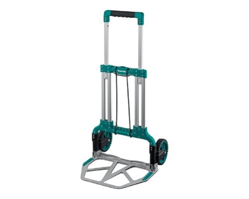 [Тележки хозяйственные] KRAFTOOL  ATLANT, до 120кг, каркас и платформа из алюминия, платформа 48.5х35см, колеса d 18см, вес 6.9кг, складная хозяйственная тележка [38751-120]