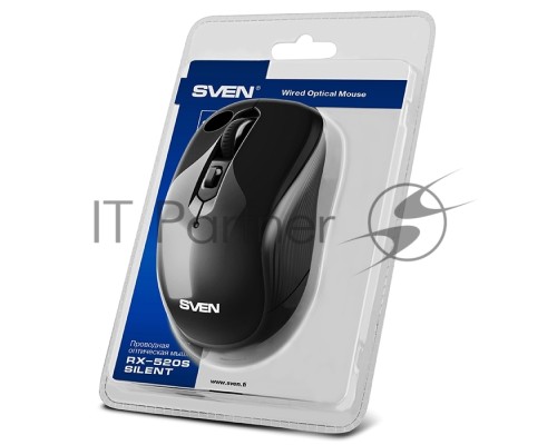 Мышь проводная SVEN RX-520S черный, 3200 dpi, USB, кнопки - 6