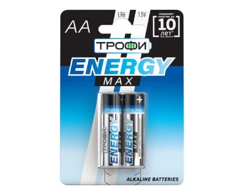 [Батарейка] Трофи LR6-2Bl Energy Max Alkaline (40/320/15360) (2 шт. в уп-ке)