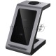 Зарядное устройство Prestigio ReVolt A8, 3-in-1 wireless charging station for iPhone, Apple Watch, AirPods, wilreless output for phone 7.5W/10W, wireless output for AirPods 5W, wireless output for Apple Watch 2.5W, material: aluminum+tempered glass, spac