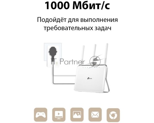 Сетевой адаптер TP-Link AV1000 Gigabit Passthrough Powerline Starter KitSPEED: 1000 Mbps PowerlineSPEC: Broadcom CPU, HomePlug AV2, 1+1 Gigabit PortFEATURE: Plug and Play, tpPLC Utility, Pair for More Security, Extra Power SocketKIT: 2× TL-PA7017P