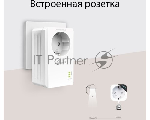 Сетевой адаптер TP-Link AV1000 Gigabit Passthrough Powerline Starter KitSPEED: 1000 Mbps PowerlineSPEC: Broadcom CPU, HomePlug AV2, 1+1 Gigabit PortFEATURE: Plug and Play, tpPLC Utility, Pair for More Security, Extra Power SocketKIT: 2× TL-PA7017P
