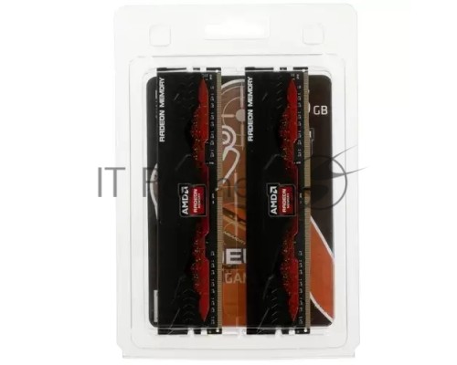 Оперативная память 16GB AMD Radeon™ DDR4 3200 DIMM R9 Gamers Series Black Gaming Memory R9S416G3206U2K Non-ECC, CL16,  1.35V, Heat Shield, Kit (2x8GB), RTL