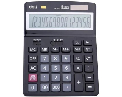 [Калькулятор] Калькулятор настольный Deli E39259 черный 16-разр.