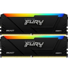 Память DDR4 2x16GB 3200MHz Kingston KF432C16BB2AK2/32 Fury Beast RGB RTL Gaming PC4-25600 CL16 DIMM 288-pin 1.35В kit single rank с радиатором Ret