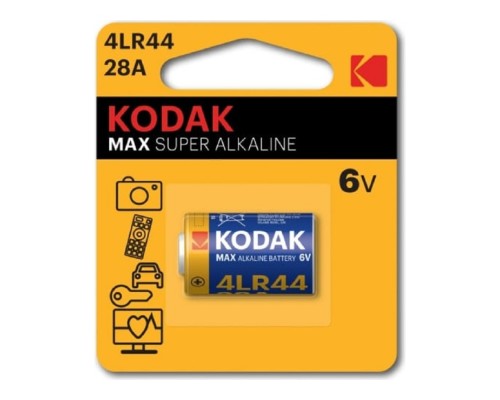 [Батарейки] Kodak 28A-1Bl Max Super Alkaline [K28A-1/4LR44] (12/72/29520) (1 шт. в уп-ке)