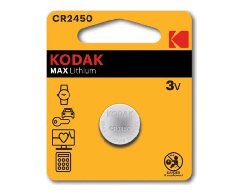 [Батарейки] Kodak CR2450-Bl1 Max Lithium (60/240/36000) (1 шт. в уп-ке)
