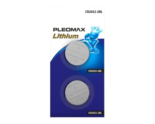 [Батарейки] Pleomax CR2032-2Bl Lithium (60/240/43200) (2 шт. в уп-ке)