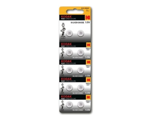 [Батарейка] Kodak SG1 (364) SR621, SR60 Max Silver Oxid Button Cell (10/100/2000) (10 шт. в уп-ке)