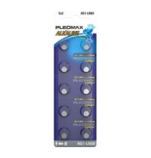 Pleomax AG1 (364) LR621 LR60 Button Cell (100/1000/98000) (10 шт. в уп-ке)