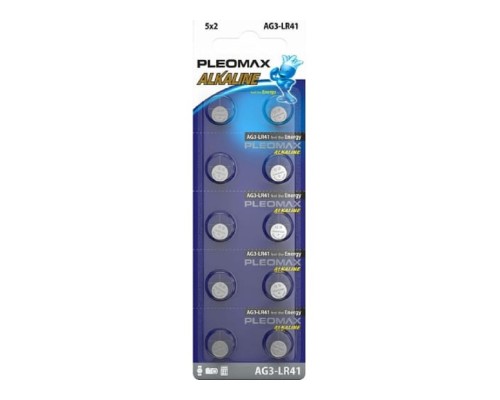 [Батарейка] Pleomax AG3 (392) LR736, LR41 Button Cell (100/1000/98000) (10 шт. в уп-ке)