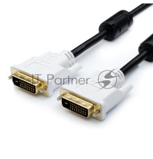 Кабель DVI 3 m (DVI-D Dual link, 24 pin, 2 феррита, пакет)