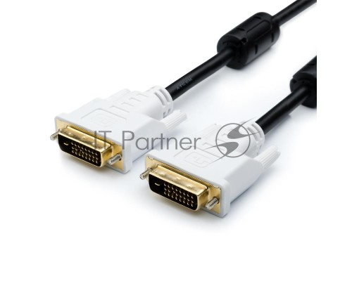 Кабель DVI 3 m (DVI-D Dual link, 24 pin, 2 феррита, пакет)