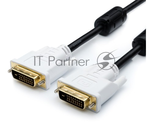 Кабель DVI 3 m (DVI-D Dual link, 24 pin, 2 феррита, пакет)