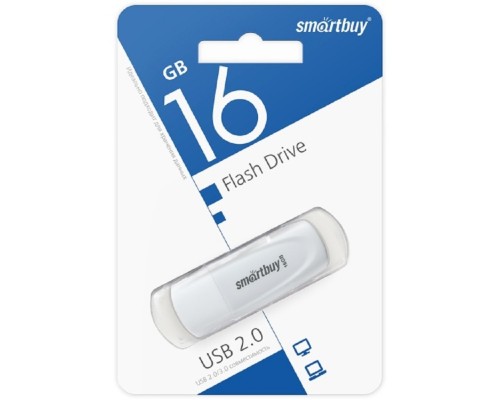 [Носитель информации] Smartbuy USB Drive 16GB Scout White (SB016GB2SCW)  FD 2.0 
