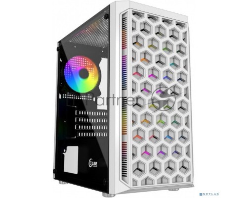 Компьютерный корпус Powercase Mistral Micro T3W, Tempered Glass, Mesh, 2x 140mm + 1х 120mm 5-color fan, белый, mATX (CMIMTW-L3)