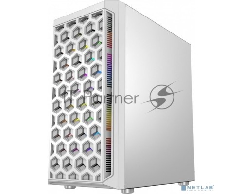 Компьютерный корпус Powercase Mistral Micro T3W, Tempered Glass, Mesh, 2x 140mm + 1х 120mm 5-color fan, белый, mATX (CMIMTW-L3)