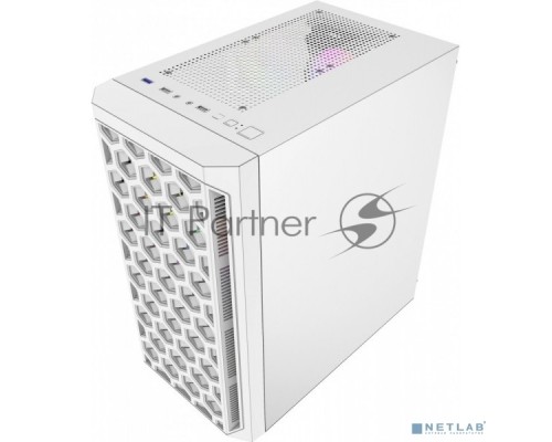 Компьютерный корпус Powercase Mistral Micro T3W, Tempered Glass, Mesh, 2x 140mm + 1х 120mm 5-color fan, белый, mATX (CMIMTW-L3)