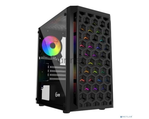 Компьютерный корпус Powercase Mistral Micro T3B, Tempered Glass, Mesh, 2x 140mm + 1х 120mm 5-color fan, чёрный, mATX  (CMIMTB-L3)