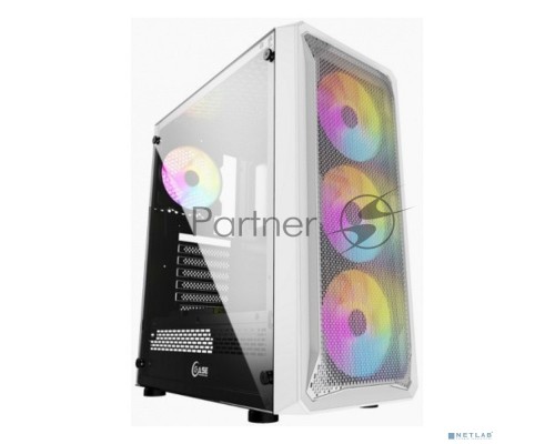 Компьютерный корпус Powercase Mistral Z4 White, Tempered Glass, Mesh, 4x 120mm 5-color LED fan, белый, ATX  (CMIZW-L4)