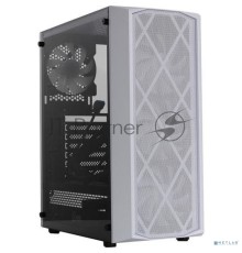 Компьютерный корпус Powercase Rhombus X4 White, Tempered Glass, Mesh, 4x 120mm 5-color LED fan, белый, ATX  (CMRMW-L4)